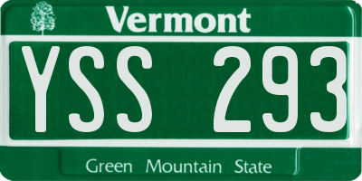 VT license plate YSS293