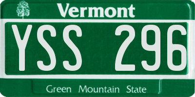 VT license plate YSS296