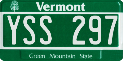 VT license plate YSS297