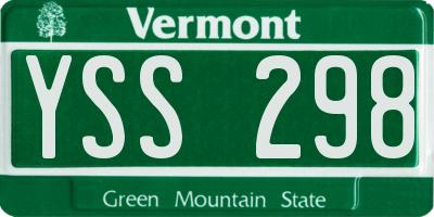 VT license plate YSS298