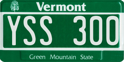 VT license plate YSS300