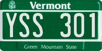 VT license plate YSS301