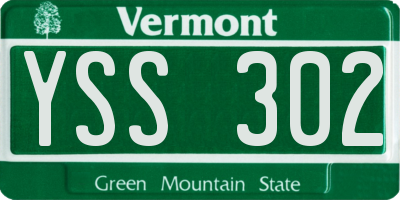 VT license plate YSS302