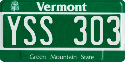 VT license plate YSS303