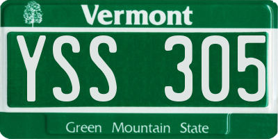 VT license plate YSS305