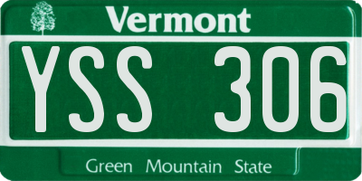 VT license plate YSS306