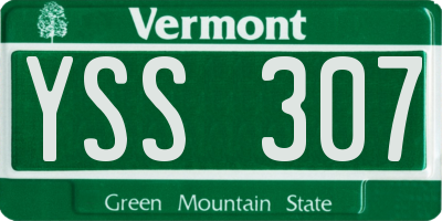 VT license plate YSS307