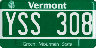 VT license plate YSS308