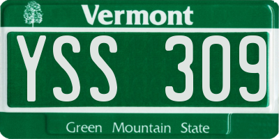 VT license plate YSS309