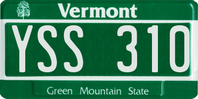 VT license plate YSS310