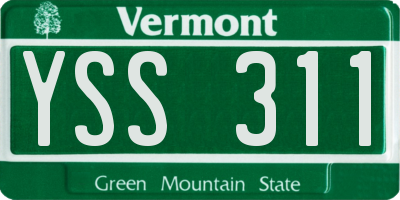 VT license plate YSS311