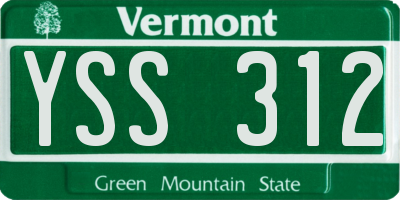 VT license plate YSS312
