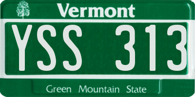 VT license plate YSS313