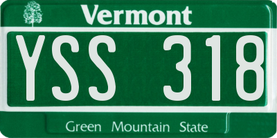 VT license plate YSS318