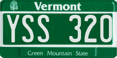 VT license plate YSS320