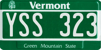 VT license plate YSS323