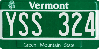 VT license plate YSS324