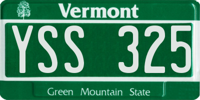 VT license plate YSS325