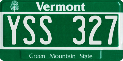 VT license plate YSS327