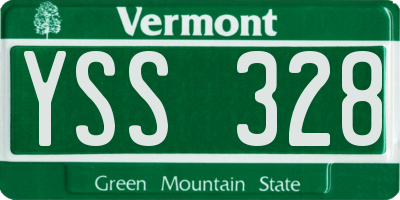 VT license plate YSS328
