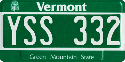 VT license plate YSS332