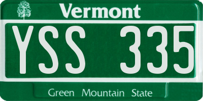 VT license plate YSS335