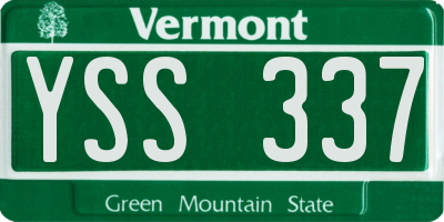 VT license plate YSS337