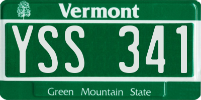 VT license plate YSS341