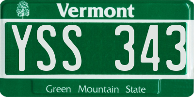 VT license plate YSS343
