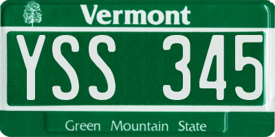 VT license plate YSS345