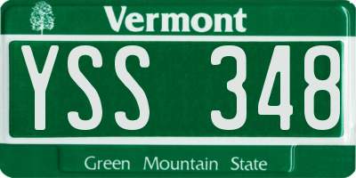 VT license plate YSS348