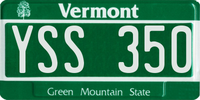 VT license plate YSS350