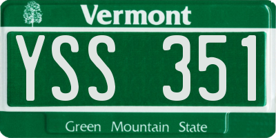 VT license plate YSS351