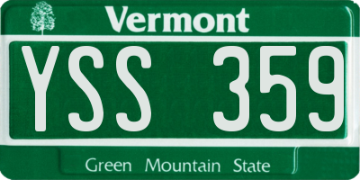 VT license plate YSS359