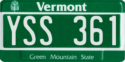 VT license plate YSS361