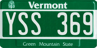 VT license plate YSS369