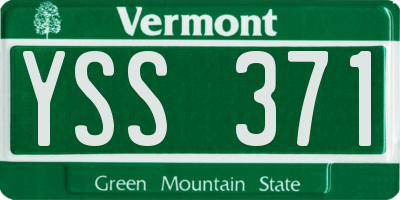 VT license plate YSS371
