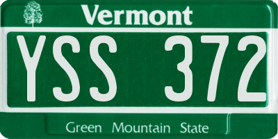 VT license plate YSS372