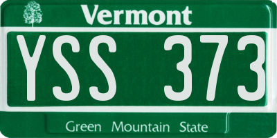 VT license plate YSS373
