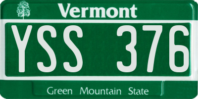 VT license plate YSS376