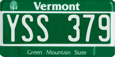 VT license plate YSS379