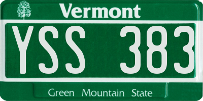 VT license plate YSS383