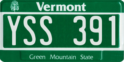 VT license plate YSS391