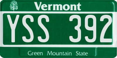 VT license plate YSS392