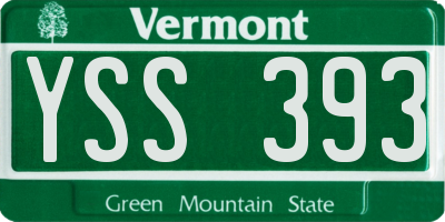 VT license plate YSS393