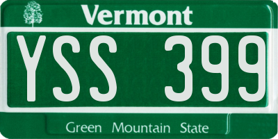VT license plate YSS399