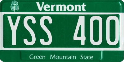 VT license plate YSS400