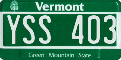 VT license plate YSS403