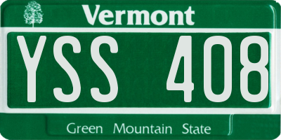 VT license plate YSS408