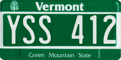 VT license plate YSS412